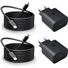 Mijun Caricabatterie Per Samsung, 2-Pack 25W Caricatore Rapido Alimentatore USB C Presa con Cavo Tipo C da 2M per Samsung Galaxy S25 S24 S23 S22 S21 S20 FE/Ultra/Plus/S10/A55 A54 A40 A35 A34 A33 A20 A15