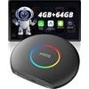 ATOTOZONE CB6 CarPlay AI Box - 2025 Wireless CarPlay & Android Auto, Compatibile con YouTube, DriveChat, GPS Integrato, Android 13, Doppio Bluetooth, 5G Wi-Fi, 4G LTE, 4G+64G, Nero