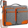 HSEOK Custodia per Laptop Custodia da 15 15,6 16 Custodia Protettiva per PC Spostamenti e Viaggi di Lavoro，Grigio-Arancio