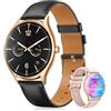 BOALZETD Smartwatch Donna con Display AMOLED 1,43'', Orologio Fitness con Monitoraggio Pulsazioni/SpO2/Ciclo Mestruale/Sonno, 120+ modalità Sport, Design Slim Elegante per Donne (rosé Oro/Nero)