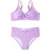 Arshiner Ragazza Bikini Set Coste Bambina Estate Due Pezzi Costume da Bagno Colore Puro Moda Tracolla Regolabile Tankini Spiaggia Costumi da Bagno per Ragazze 5-6 Anni Viola