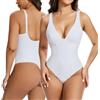 Joyshaper Body shapewear da donna con perizoma modellante per la pancia, body shaper snellente, 97-bianco, M