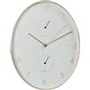 WELL HOME MOBILIARIO & DECORACIÓN Well Home - Orologio da parete in alluminio con bordo dorato, termometro e igrometro da 34,5 x 27,1 cm