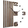 FLEXISTYLE Wall Clock fai da te in legno di quercia, grande orologio da parete 3D, design moderno, EKO Wall Clocks, decorazione per ufficio, soggiorno, camera da letto (XXL, 100 cm, marrone, lancette
