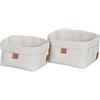 LOVE !T STORE !T LOVE IT STORE IT - Premium - Set con 2 Cestini Portaoggetti - Organizer per Bagno - Tessuto di Lino - 20x16x14 cm e 22x18x16 cm