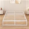 Yicensen Struttura Letto Matrimoniale 160x190 cm, Struttura Letto in Metallo, Supporto Solido, Facile da Montare, Design Silenzioso, Stile Moderno e Minimalista, Altezza 36 cm, Bianco
