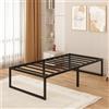 Yicensen Struttura Letto Singola 80x190 cm - 46 cm Di Altezza, C'è Molto Spazio Sotto il Letto, Letto in Metallo con Supporto Doghe in Acciaio, Facile da Montare, Design Silenzioso, Nero