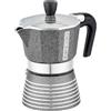 Pedrini Infinity Caffettiera Alluminio 3 tazze, glitterata colore antracite