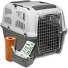 Pet's Market Iata Trasportino Gatto Cane Rigido con Kit da Viaggio Viti Ciotola Adesivo con 2 Rotoli di Sacchetti Igienici Animali Conforme agli Standard per il Trasporto Aereo (6 (92x63x70h) + Kit)