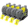 Pristar 24mm Nastro per Etichette Compatibile per Brother TZe-651 TZe651 TZ-651 TZe Nero su Gialla Laminato per Brother PT-1830VP P750W D400VP D600VP P700 2430 D450VP 4 Pezzi