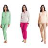 Nottingham pigiama donna bottoni NOTTINGHAM manica lunga estiva 100% COTONE 8 colori