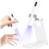 Saikkl Mini lampada UV per unghie in gel, lampada UV per unghie con supporto, ricaricabile, piccola lampada UV per unghie, portatile, 2 modalità timer, asciuga unghie in gel, smalto per unghie, colore bianco