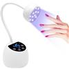 L.StarryIsland Mini Lampada UV Led Unghie,Display LCD,Sensore Automatico Intelligente, 36w Lampada Unghie Senza Fili, 12pcs Led Beads con Doppia Sorgente Luminosa UV, Uso Domestico e in Salone (Bianco)