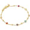 MIORE Bracciale Donna Argento Sterling 925 Placcato Oro 18K, Bracciale con Pietre Colorate, Rosso, Blu, Viola, Rosa e Giallo, Catenina da 19 cm (17+2 cm) Gioielli Made in Italy, con Portagioie