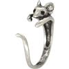 Miniblings Anello per topi e topi animali domestici, colore argento, gioiello originale alla moda, anello con motivo, regolabile, taglia unica