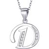 MASADA Collana in Argento 925 - Ciondolo Lettera D Iniziale con Pietre Zircone - Iniziali Nome per Donna e Ragazza - Catena 46 cm Confezione Borsa in Velluto