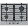 Bosch PCH6A5I90 Serie 6, Piano cottura a gas, FlameSelect, Manopole magnetiche rimovibili, WOK, griglie in ghisa, Acciaio, 60 cm