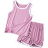 Generic Pantaloncini con Gilet Estivo per Bambini Set Pigiami Larghi Senza Maniche per Ragazzi e Ragazze, Girocollo, Abbigliamento per la casa dei Bambini Pigiama Bambina Invernale 3 Anni