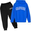 Generic Set di Felpe Pullover con Cappuccio per Bambini Set di Felpe con Cappuccio Stampato Popolare su 2023 Abbigliamento Casual a Maniche Lunghe Stampato con Lettera Pantaloni 7 Anni