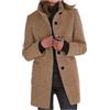 Generic Cappotto in Lana con Colletto Alto e Bottoni, Tinta Unita, Vintage, Autunno Inverno da Donna Cappotto Incinta