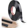 EFUTURETIME Modanatura Decorativa Adesiva Nero per Pareti 2cm × 10m Modanatura Angolare Flessibile per Battiscopa Finestra Porta Bordi Protezione Armadi Soffitto, Nero Lucido
