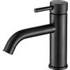 VALAZ Rubinetto Bagno Lavabo Nero Opaco | Miscelatore Lavabo Bagno Acqua Fredda e Calda, Risparmio Acqua | Installazione Facile | Ottone, Inossidabile, Elegante, Serie Jabalón