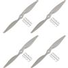 QUARKZMAN RC Eliche 2 Paletta Lame Attrezzi 10x7 Pollici Grigio con Adattatori Cerchi per Elettrico Aereo Aereoplano, 4pz