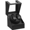 LINGFANSTORE Scatola Carica Orologi Automatici con Motore Ultera-silenzioso per 2 Orologi da Polso Watch Winder(schwarz)