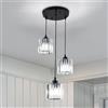 diisunbihuo Moderno lampadario di cristallo rotondo soffitto luci pendenti, altezza regolabile lampadari di cristallo a sospensione, lampadari per sala da pranzo, soggiorno nero (3 luci)