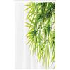 ABAKUHAUS Bambù Tenda da Doccia Stalla Pace foglia di bambù, Set per il Bagno in Tessuto con Ganci, 120 cm x 180 cm, Verde Bianco