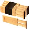 Utoplike Divisore per cassetti in bambù alto 10,1 cm,regolabili | Organizer per cassetti per vestiti, separatore espandibile per cassetti (4 pezzi)