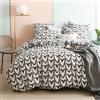 Freyamy Copripiumino 200 x 200 cm+2 federe 65 x 65 cm cuore stampato bianco grigio set da letto matrimoniale per adulti motivo cuore, set copripiumino in microfibra con cerniera