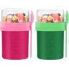 Bugucat Tazza Yogurt to Go 2 Set, Tazze Cereali 450ML+250ML, Portatile Cucchiaio Tazza Contenitore Yogurt con Cucchiaio, Plastica Tazze Cereali, Yogurt Frutta Contenitore, Tazza di Muesli To Go