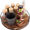 LDXDRU Lazy Susan - Organizzatore piatto girevole in legno, 30,5 cm, organizer per spezie, porta spezie girevole per piano di lavoro della cucina, armadio, dispensa, armadio