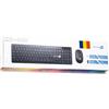 Simpletek - Kit Mouse & Tastiera Nera Wireless 2.4G Layout RO Romeno | Romanian Keyboard QWERTZ | Tastierino Numerico Mouse Ergonomico 3 Tasti Ricevitore USB