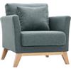 Miliboo Poltrona scandinava sfoderabile in tessuto verde di grigio e legno chiaro Oslo