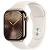 Apple Watch Series 10 GPS + Cellular 46mm Gold Titanium Case with Starlight Sport Band - M/L