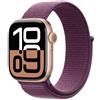 Apple Watch Series 10 GPS 42mm Rose Gold Aluminium Case with Plum Sport Loop