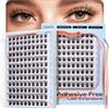LASHVIEW Ciglia autoadesive, Press On 120 pezzi, nessuna colla necessaria, include ciuffi, 1 applicatore, facile da applicare, fai da te a casa, kit di estensione per ciglia da 10 a 16 mm