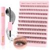 Glowing Win Ciglia Finte Ciuffetti Kit Extension Ciglia Finte Naturali con Colla 120PCS Ciuffi Ciglia Finte fai da te con Bond e Remover Cluster Lashes Individual Eyelashes Mix8-16mm