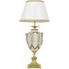 Cristalleria Murano Capodimonte - Lampada da tavolo con decori in porcellana e paralume