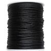 Kojoon Corda di Nylon Corda Nera Rattail 1,5 mm 90 Yard Kumihimo Corda di Seta Satinata Cordoncino per Perline Fai da Te