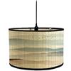FANSU Tamburo Paralume E27 Stile Cinese Paralume In Bambù per Lampadario con Paralume Paralume Lampada da Terra Paralume per Lampada Tavolo Accessorio (Paesaggio naturale,30 * 20cm)