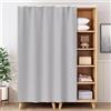 BESTORI Tende da Cucina Corte Elegante A prova di polvere Ventilazione Tenda per Armadio Bistrot Tendine Finestra Mantovana per Camera Soggiorno Scarpiera, Grigio 01, 100x180cm (L x A)