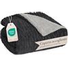 Blumtal Coperta Pile Plaid 150x200 cm con Disegno a Treccia - Certificato OEKO-TEX - Morbida Coperta Sherpa in Microfibra - Grigio/Antracite