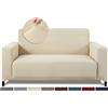 Jaotto Copridivano 2 Posti con Braccioli Fodera per Divano in Jacquard Elasticizzato Antigraffio Antiscivolo Copri Divano con 2 Fodere per Cuscini Copripoltrona per Cani Pet,Jacquard#Beige