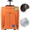 ENRICO COVERI Trolley Frigo da Viaggio Valigia Morbida Bagaglio a Mano Arancione 30x20x50cm