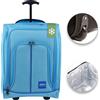 ENRICO COVERI Trolley Frigo da Viaggio Valigia Morbida Bagaglio a Mano Azzurro 30x20x50 cm