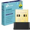 TP-Link AX900 WiFi 6 WiFi USB, Bluetooth 5.3, Chiavetta WiFi per PC Fisso, Dual Band 5GHz 600Mbps + 2.4 GHz 286 Mbps, Supporta Windows 11/10, Design Nano, MU-MIMO, OFDMA, WPA3, Archer TX10UB Nano