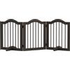 PawHut Cancellino per Cani Pieghevole a 3 Sezioni in Legno, 154.5x29.5x61cm, Caffè